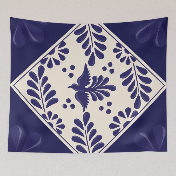 Item preview, Blue Talavera Tile, Flying Dove by Akbaly designed and sold by Akbaly.