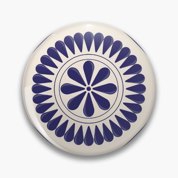 Item preview, Mexican Talavera Blue Floral Tile by Akbaly designed and sold by Akbaly.
