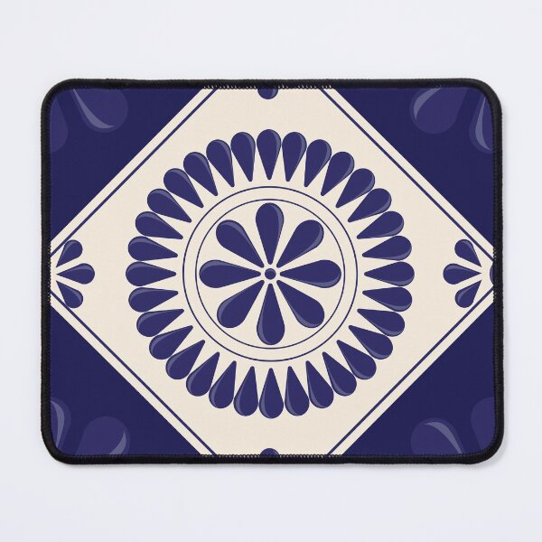 Item preview, Mexican Talavera Blue Floral Tile by Akbaly designed and sold by Akbaly.