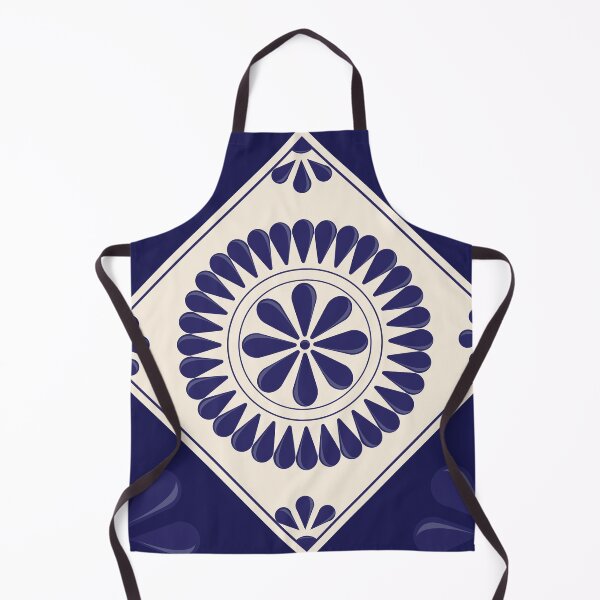 Item preview, Mexican Talavera Blue Floral Tile by Akbaly designed and sold by Akbaly.