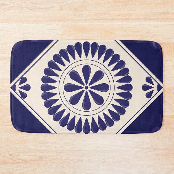 Item preview, Mexican Talavera Blue Floral Tile by Akbaly designed and sold by Akbaly.