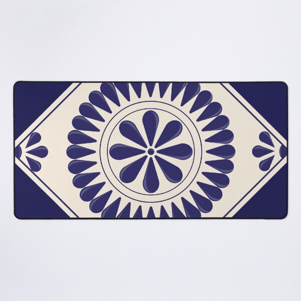 Item preview, Mexican Talavera Blue Floral Tile by Akbaly designed and sold by Akbaly.