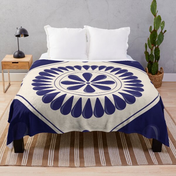 Item preview, Mexican Talavera Blue Floral Tile by Akbaly designed and sold by Akbaly.