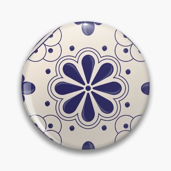 Item preview, Blue Floral Talavera Tile by Akbaly designed and sold by Akbaly.