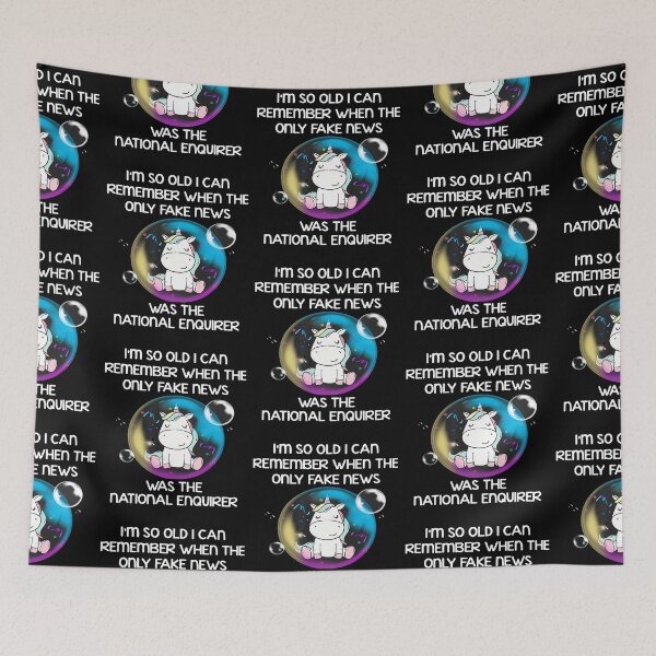 Item preview, UNICORN I'M SO OLD I CAN REMEMBER WHEN THE ONLY FAKE NEWS WAS THE NATIONAL ENQUIRER SHIRT designed and sold by mjamerearieona.