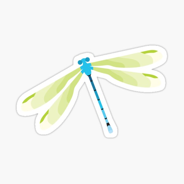 Little blue damselfly with white background Sticker