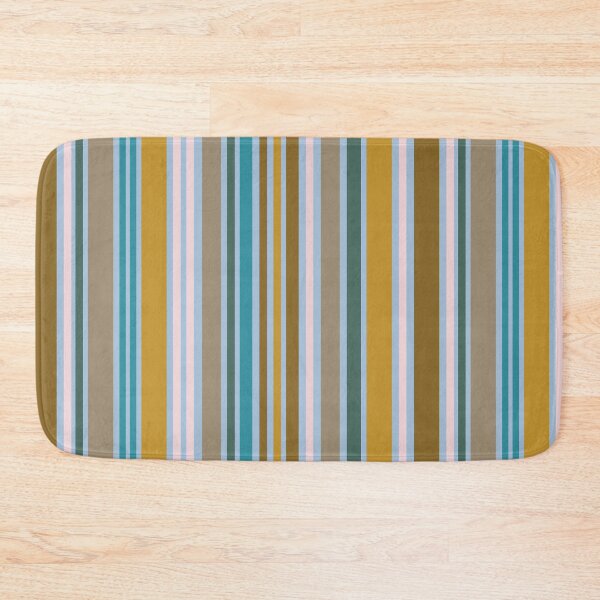 Item preview, Stripes galore in turquoise, taupe and mustard designed and sold by FrancesPoff.