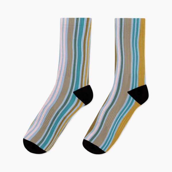 Item preview, Stripes galore in turquoise, taupe and mustard designed and sold by FrancesPoff.