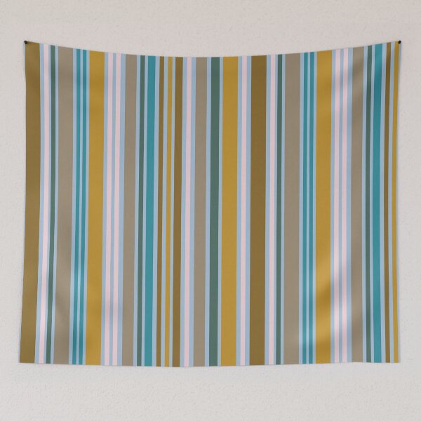 Item preview, Stripes galore in turquoise, taupe and mustard designed and sold by FrancesPoff.