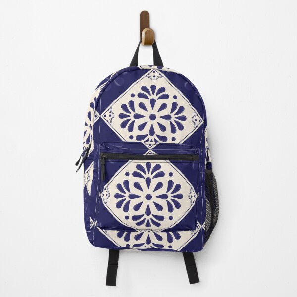 Item preview, Blue Abstract Floral Talavera Tile by Akbaly designed and sold by Akbaly.