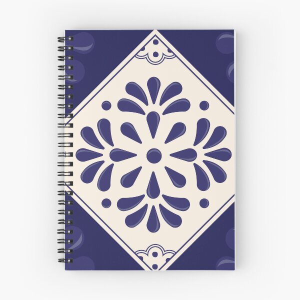 Item preview, Blue Abstract Floral Talavera Tile by Akbaly designed and sold by Akbaly.