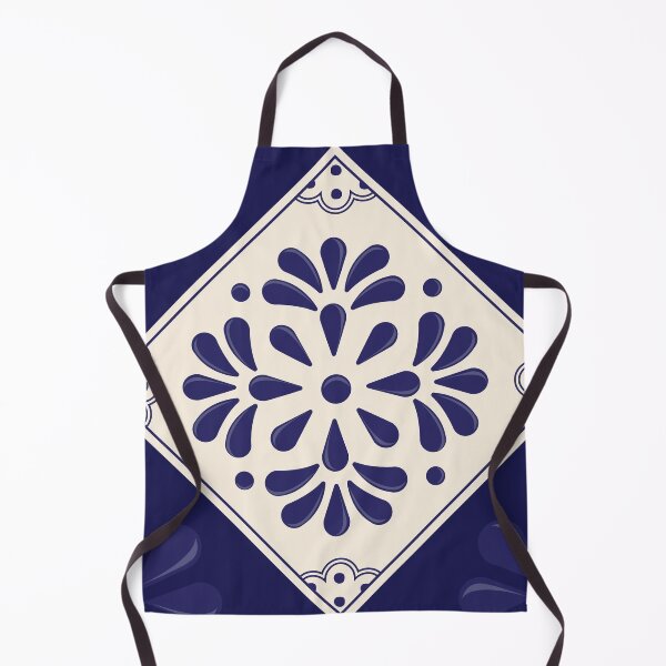 Item preview, Blue Abstract Floral Talavera Tile by Akbaly designed and sold by Akbaly.