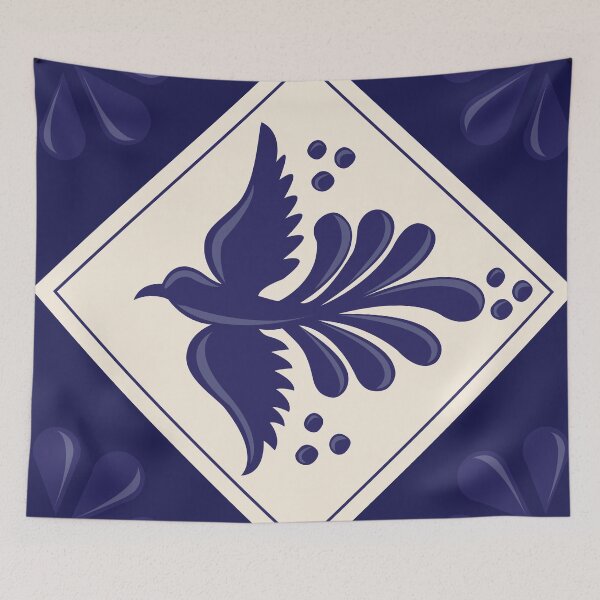 Item preview, Blue Talavera Tile, Flying Dove by Akbaly designed and sold by Akbaly.