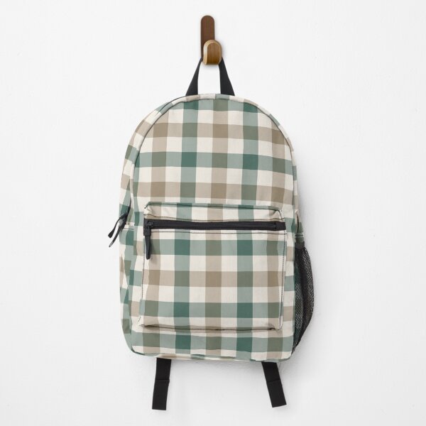 Item preview, Classic gingham check in taupe and forest green designed and sold by FrancesPoff.