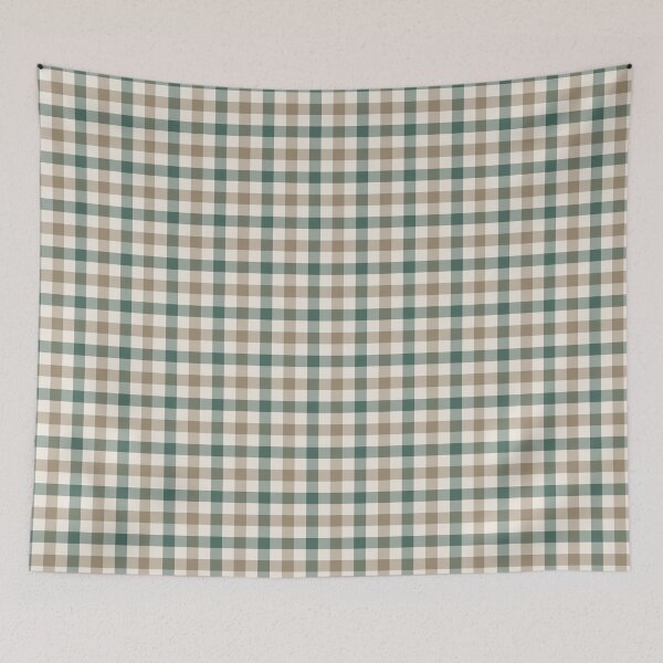 Item preview, Classic gingham check in taupe and forest green designed and sold by FrancesPoff.