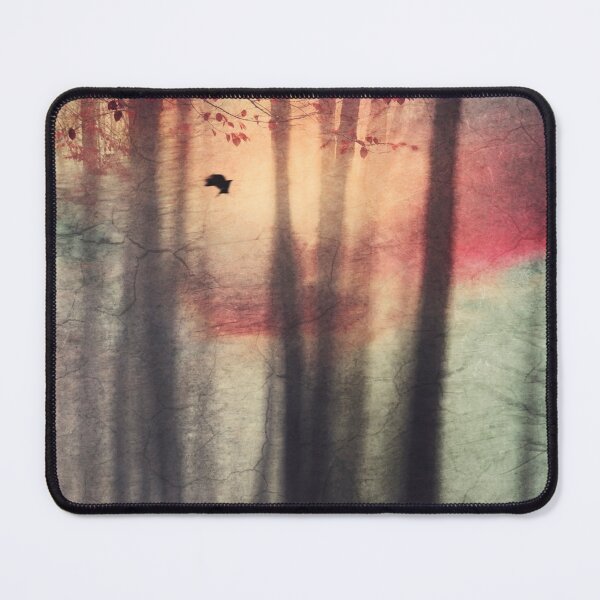 Item preview, Blurred Vision - Forest Path and Crows at Sunset designed and sold by Dyrk Wyst Redbubble Shop.