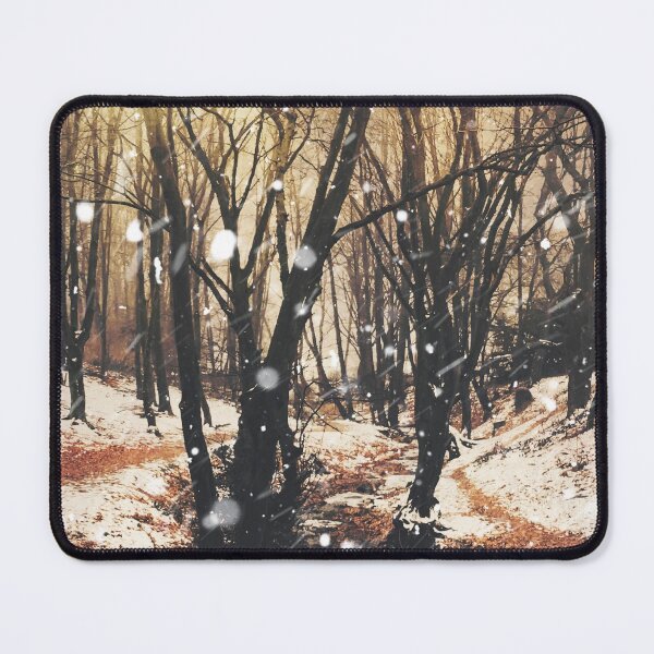 Item preview, Icy Morning -  Snow storm in a forest designed and sold by Dyrk Wyst Redbubble Shop.