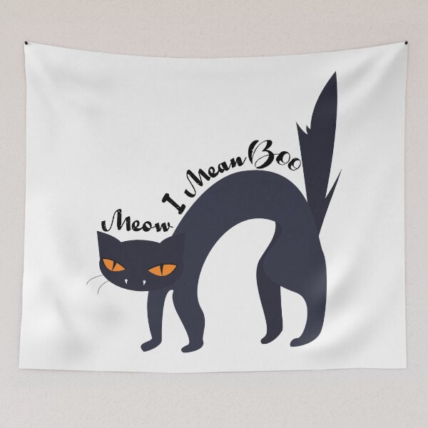Item preview, Meow I Mean Boo Halloween spooky cat  designed and sold by HStudioPrints.