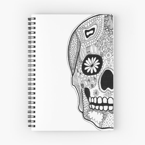 Item preview, Skull art zentangle black and white designed and sold by FARFALLADORATA.