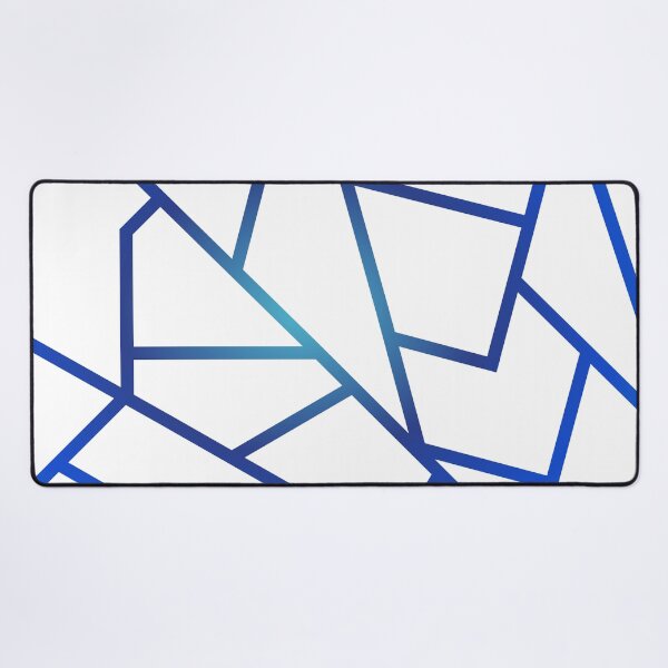 White and Sapphire Desk Mat