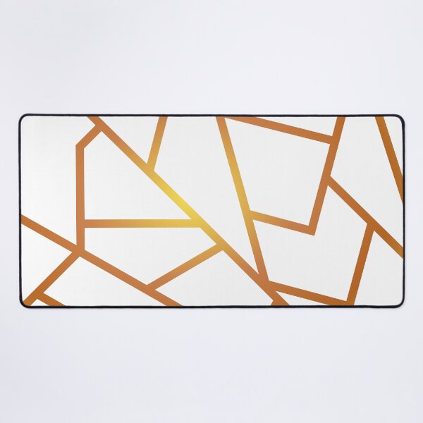 White and Gold Desk Mat
