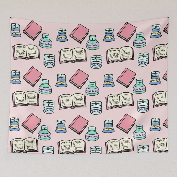 Item preview, Books And Candles Pattern - Pink designed and sold by BundaBear.