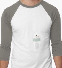 Let It Snow Bear Pink Men's Baseball ¾ T-Shirt