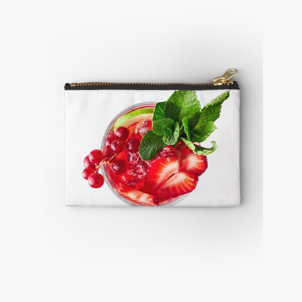 Item preview, Healthy red berry cocktail with mint garnish. On white background. Top view. designed and sold by dariazu.
