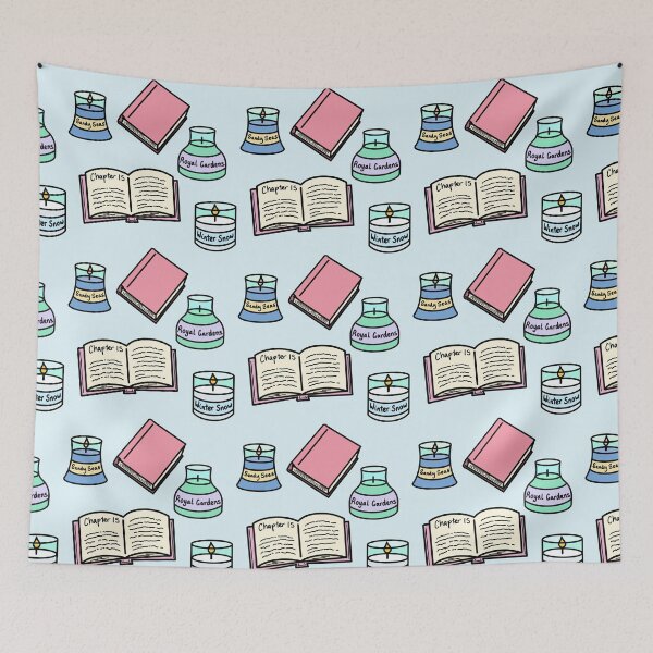 Item preview, Books And Candles Pattern - Blue designed and sold by BundaBear.