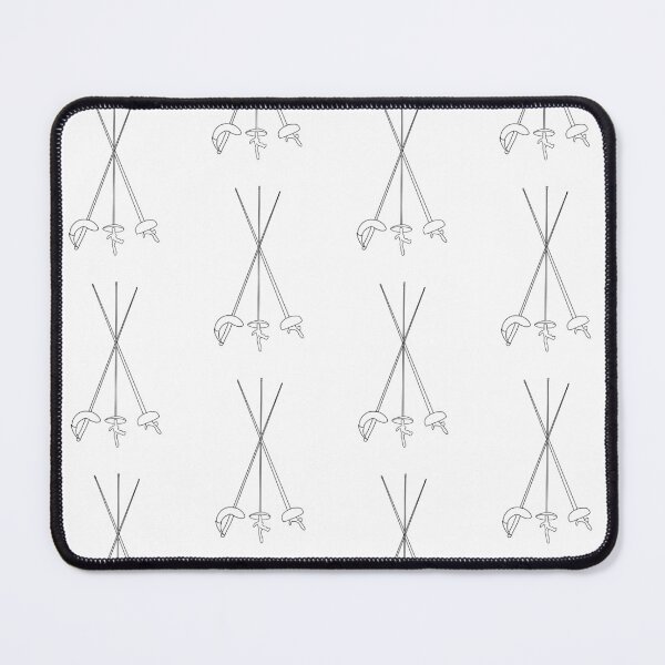 Item preview, Fencing 3 weapons pattern in white designed and sold by Kat Iti.