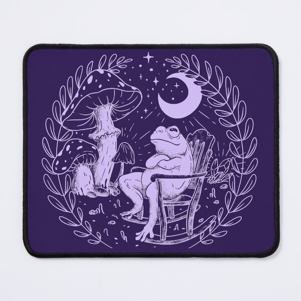 Item preview, Goblincore Aesthetic Cottagecore Frog Chilling - waiting for mushrooms to grow - Weirdcore Dreamcore Mycology Fungi Shrooms Forager Foraging Pet Mat Bandana Phrog designed and sold by Any Color Designs.
