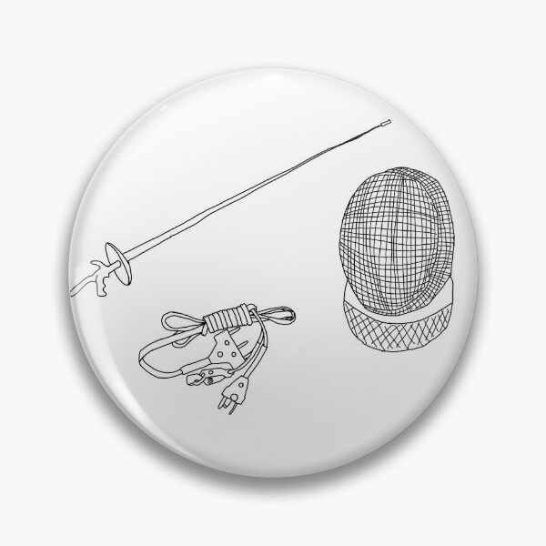 Item preview, Fencing foil, mask and bodywire pattern, White designed and sold by Kat Iti.
