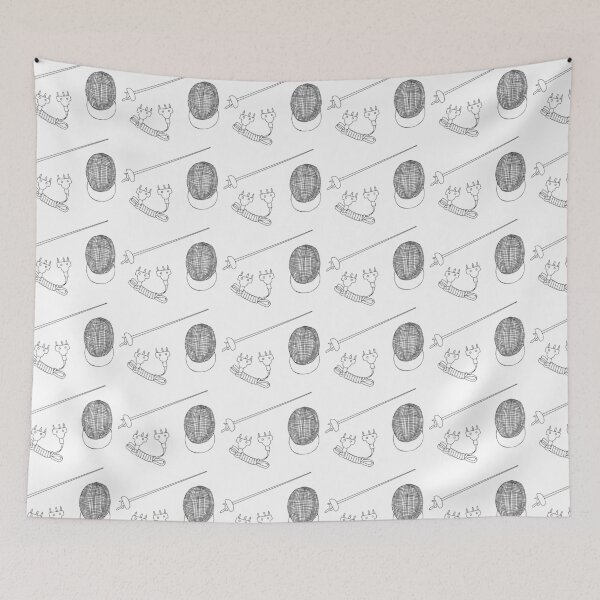 Item preview, Epee Fencing pattern in White designed and sold by Kat Iti.