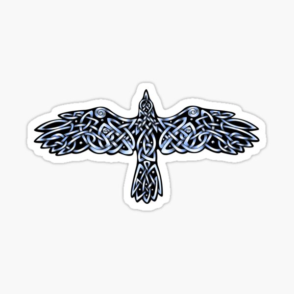 Crow / Raven on Curly Branch #688 - Vinyl Sticker / Decal - Made to Order