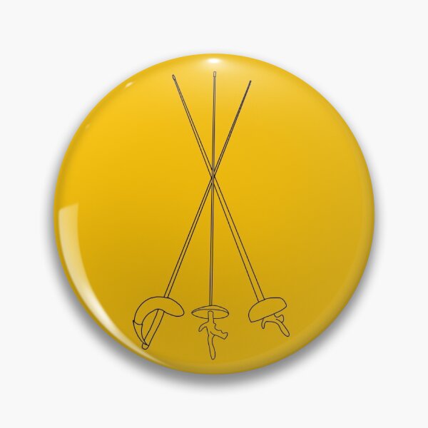 Item preview, Fencing Three Weapons Pattern in Yellow designed and sold by Kat Iti.