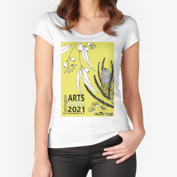 2021 Darlington Arts Festival 2021 Design by Olive Monte Fitted Scoop T-Shirt