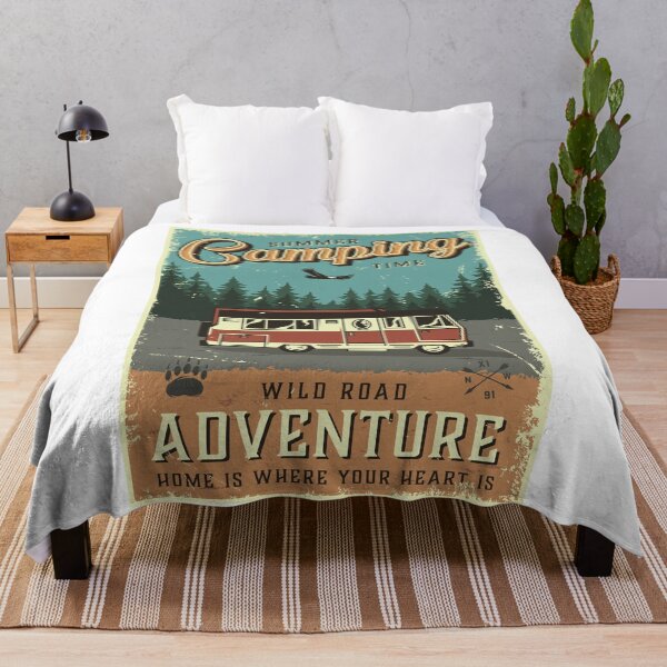 Item preview, Vintage Wild Road Adventure Summer Camping Time designed and sold by Vector Scout Lab.