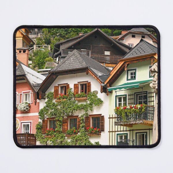 Item preview, Old houses with flowers on the terraces  in Hallstatt village Austria designed and sold by goceris.