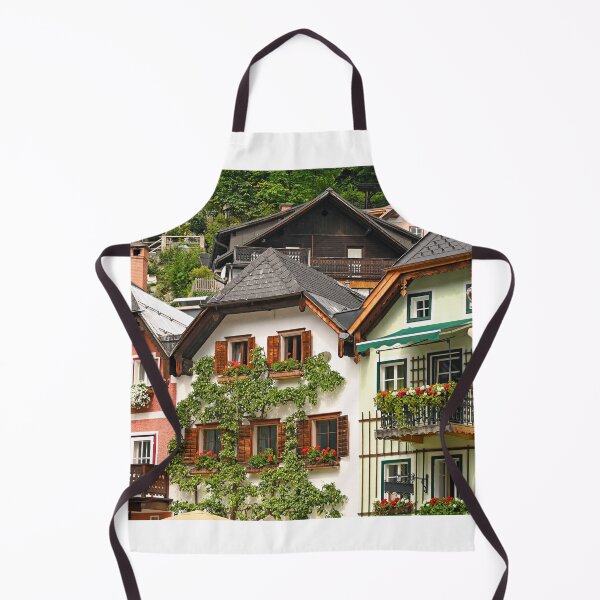 Item preview, Old houses with flowers on the terraces in Hallstatt village Austria designed and sold by goceris.