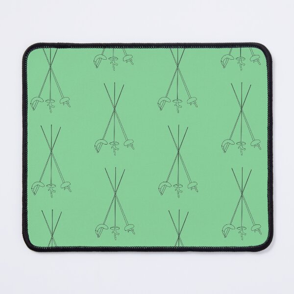 Item preview, Fencing Three Weapons Pattern in Green designed and sold by Kat Iti.