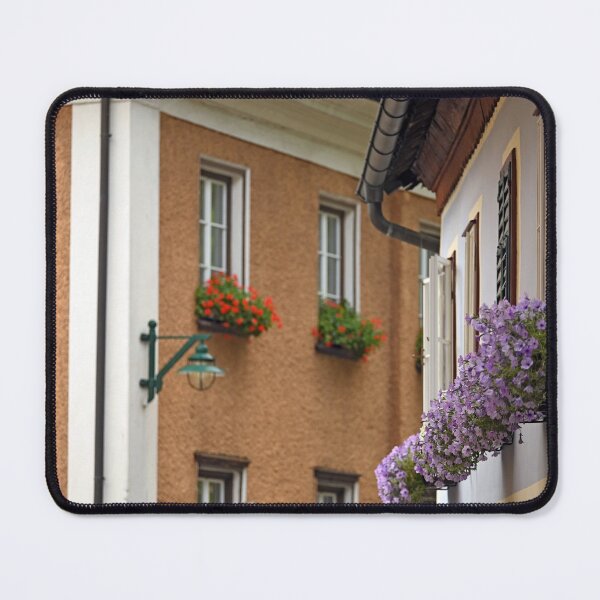 Item preview, Old houses with flowers on the windows in Hallstatt village Austria designed and sold by goceris.