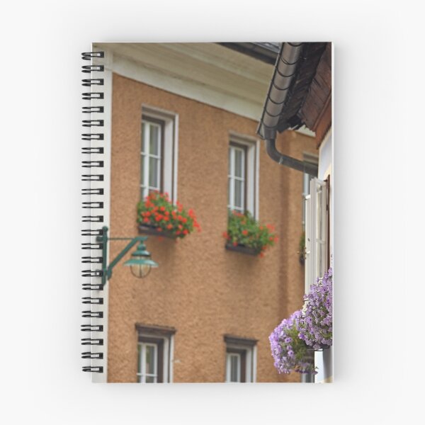 Item preview, Old houses with flowers on the windows in Hallstatt village Austria designed and sold by goceris.