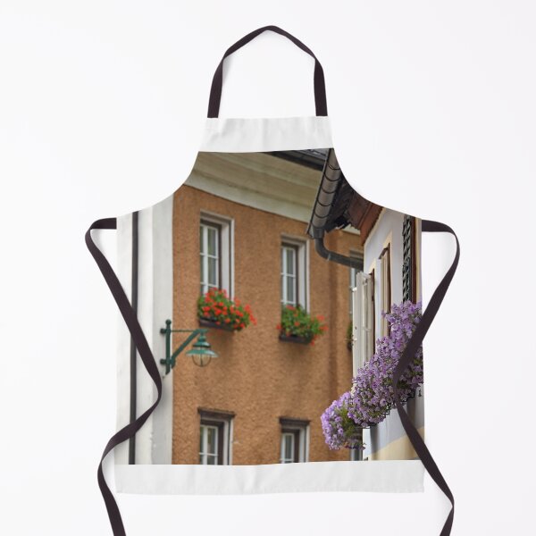 Item preview, Old houses with flowers on the windows in Hallstatt village Austria designed and sold by goceris.
