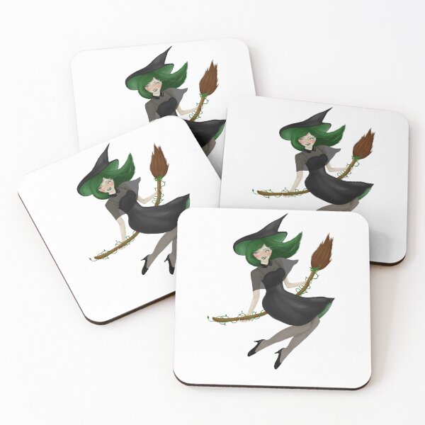Item preview, Green haired witch on the broom designed and sold by artwaves.
