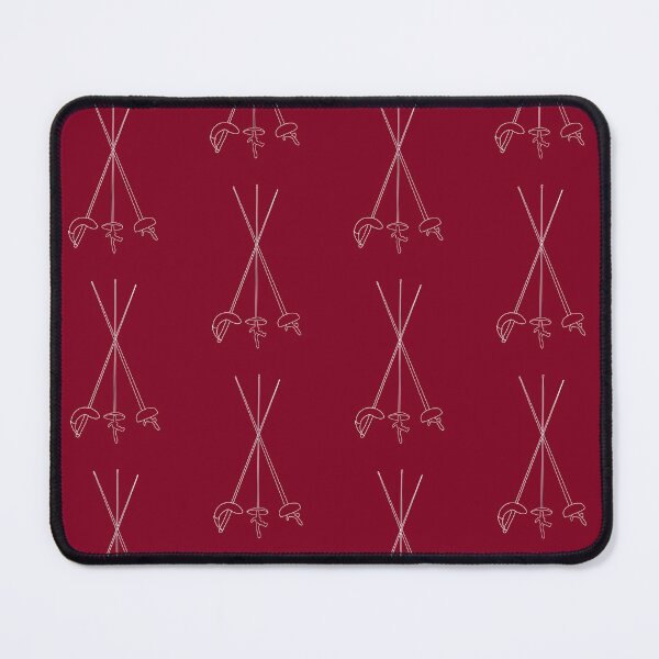 Item preview, Fencing Three Weapons Pattern in Burgundy designed and sold by Kat Iti.