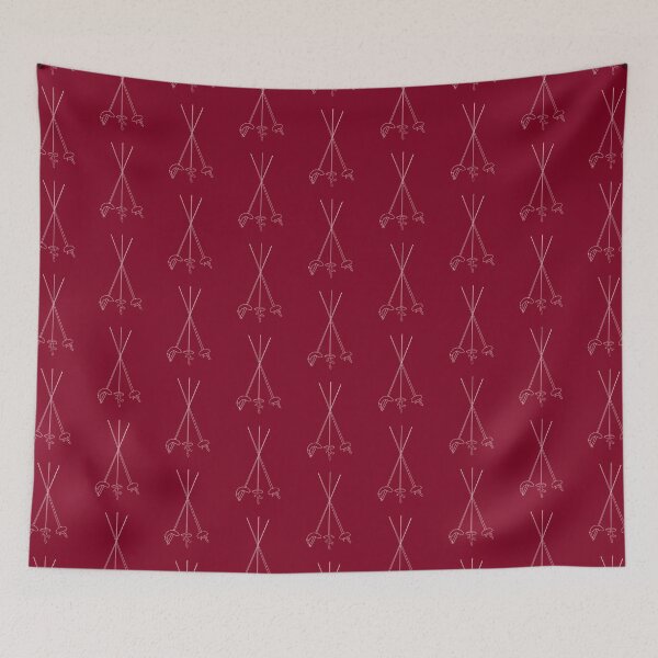 Item preview, Fencing Three Weapons Pattern in Burgundy designed and sold by Kat Iti.