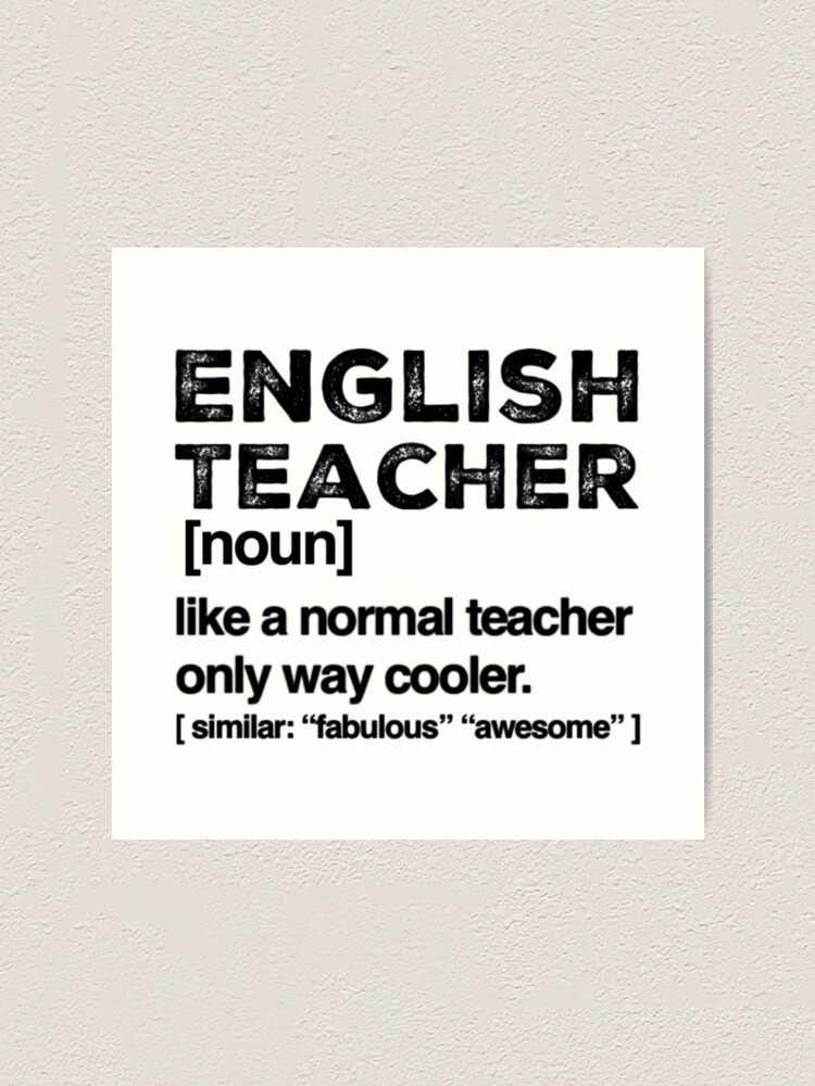 English Teacher Definition Profession Job title funny gift