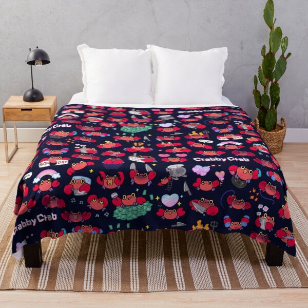 Crabby crab - pattern Throw Blanket