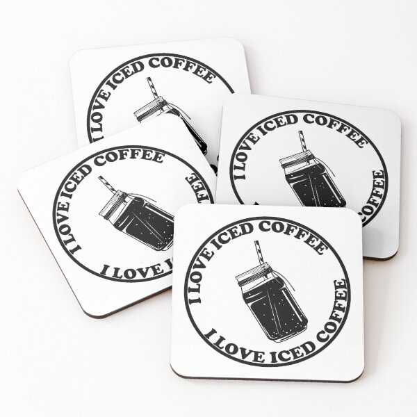 Item preview, I Love Iced Coffee, Black, Badge designed and sold by anghelapparel.