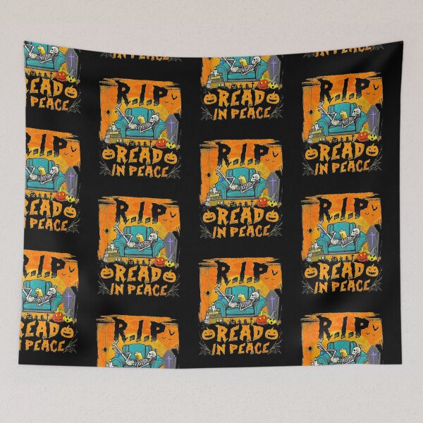 Item preview, R.I.P Read In Peace Funny Skeleton Librarian Halloween designed and sold by pinkard.